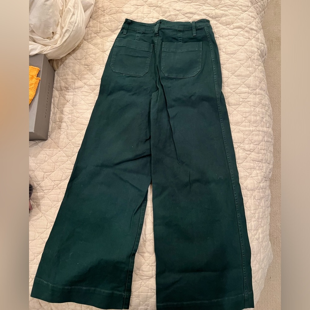 Madewell wide legged green pants